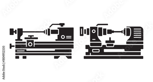 Industrial Metalworking Lathe Machine Icon 