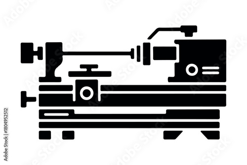 Lathe Machine Silhouette Isolated Vector Graphic Icon