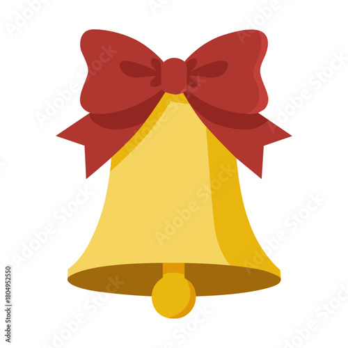 navida, campana, decoraciones, vacaciones, dorada, arco, celebraciones, cinta, adorno, jingle, objeto, de invierno, brillante, ilustración, ciclos, diciembre, árbol, designio, vector, rojo, símbolo