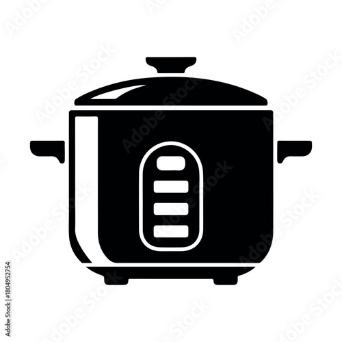 Kitchen Rice Cooker Appliance Silhouette Vector Icon