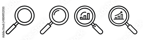 Magnifying glass data analysis search optimization seo business analytics growth trends research