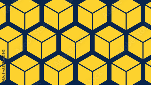 Seamless isometric cube pattern. Minimalist 3D cube seamless pattern.