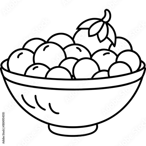 Bowl of fruit isolated on, a bountiful and healthy display