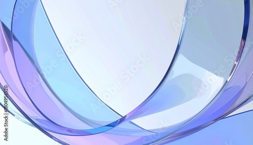 Flowing gradient transparent multilayer glass background, 3d rendering.