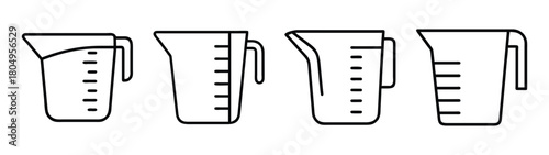 Measuring cups vector illustration set for kitchen cooking baking tools and utensils design