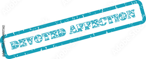 Devoted Affection Teal Rubber Stamp Mark with Authentic Distressed Texture