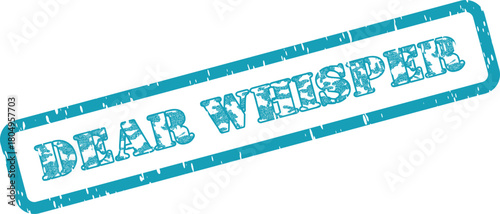 Grungy Dear Whisper Teal Rubber Stamp Mark with Authentic Textured Ink