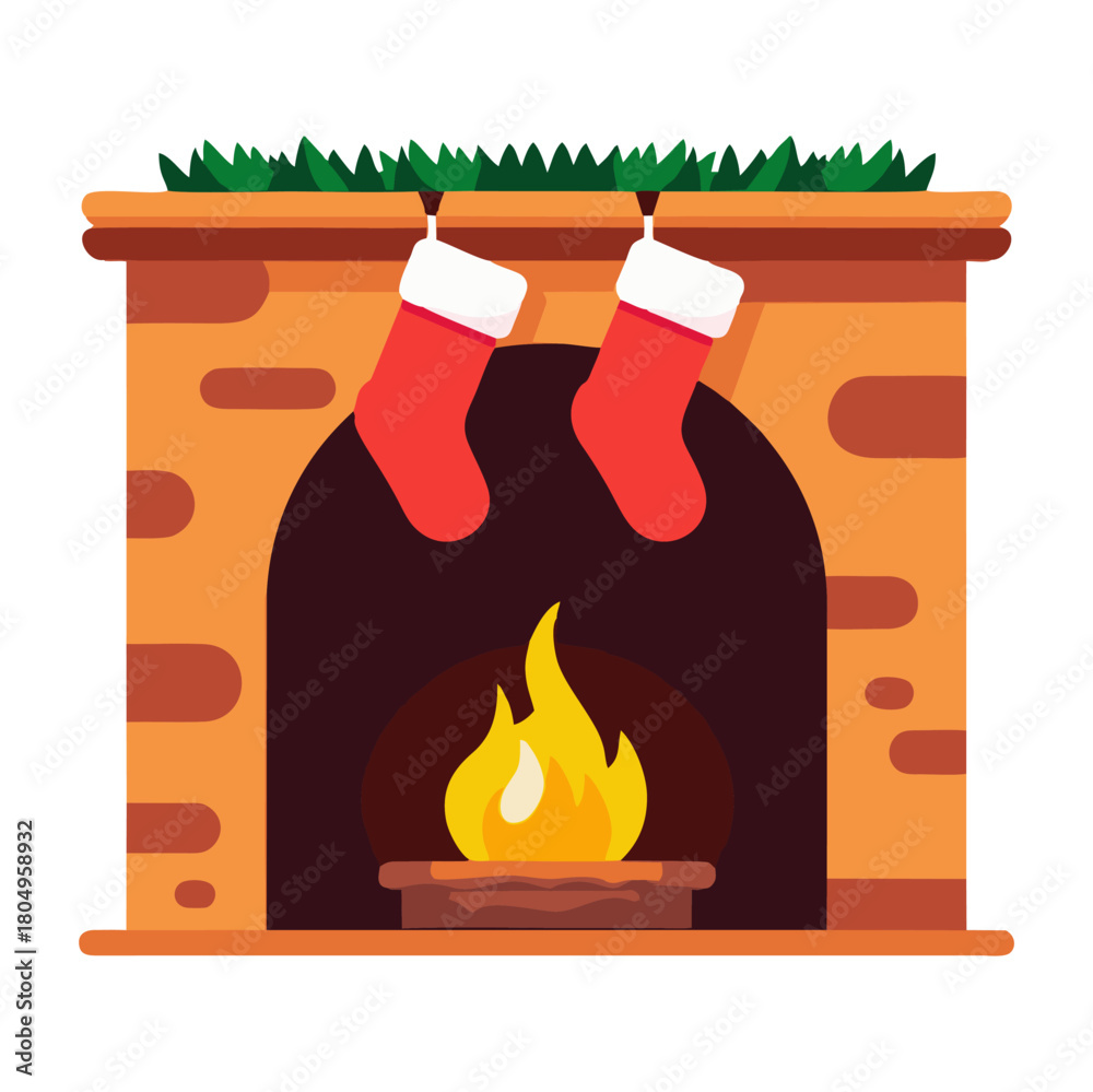 Fototapeta premium vector, chimenea, navidad, santa, navida, bujía, fuego, llama, ilustración, vector, celebraciones, icono, alumbrado, decoraciones, símbolo, vacaciones, designio, cera, ardiente, acomodador, lámpara
