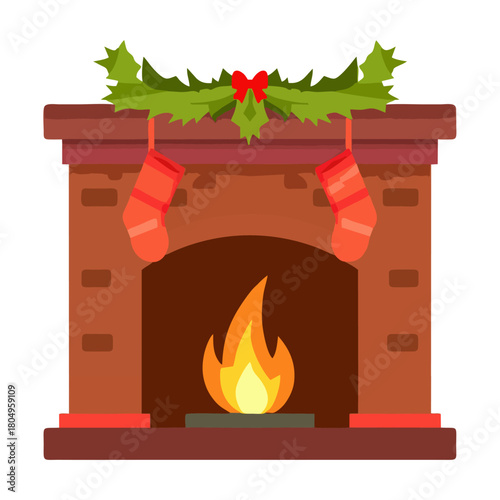 vector, chimenea, navidad, santa, navida, bujía, fuego, llama, ilustración, vector, celebraciones, icono, alumbrado, decoraciones, símbolo, vacaciones, designio, cera, ardiente, acomodador, lámpara