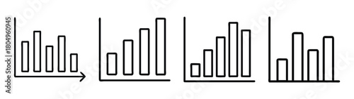 Analyzing stock market trends and data with multiple bar chart representations and financial analysis
