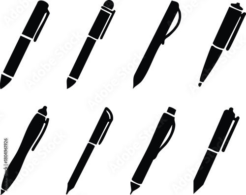 Pen Icon set. classic hand writing tool for calligraphy. Copywriting Related Vector, pen logo silhouette vector design template premium, sign up icon. Vector illustration !