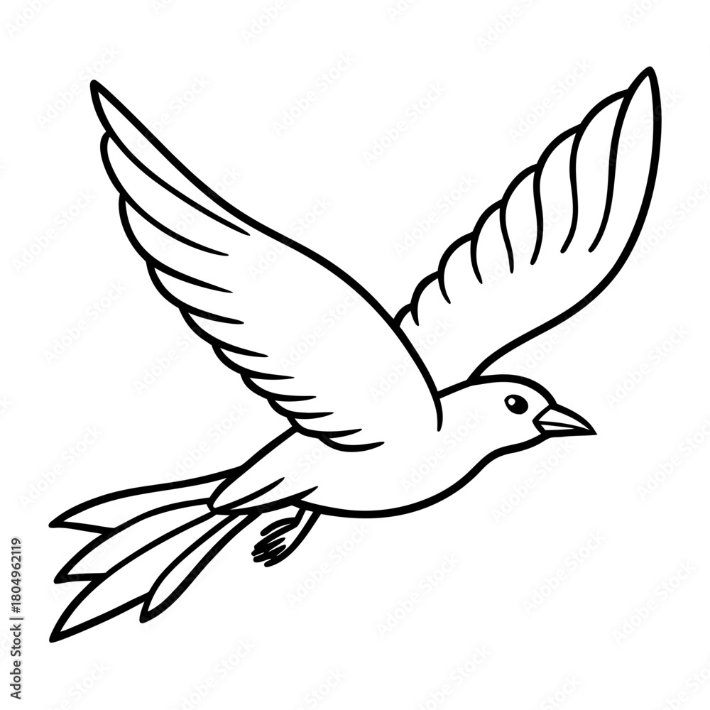 Obraz premium Illustration of a bird in flight isolated on