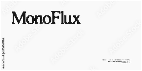 Font Modern Digital Pixel Type Creative 80s 90s Console Style Alphabet & Number Design