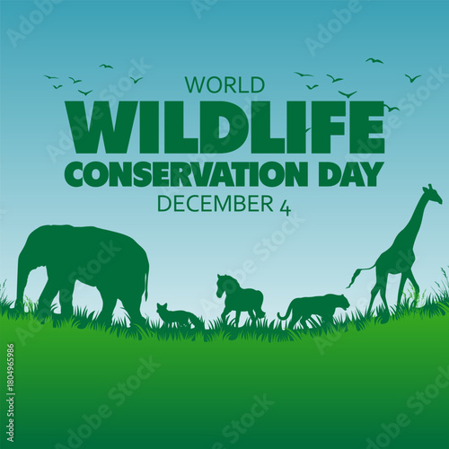Vector graphic of World Wildlife Conservation Day ideal for World Wildlife Conservation Day celebration.