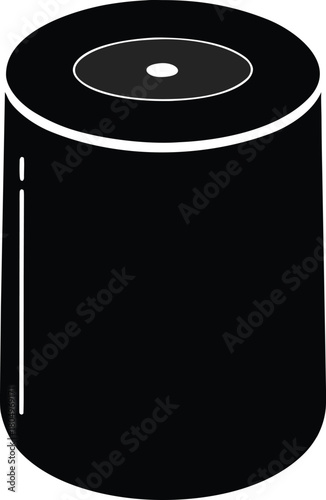 Modern smart speaker silhouette icon on white background