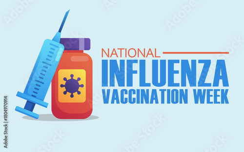 Vector graphic of National Influenza Vaccination Week ideal for National Influenza Vaccination Week celebration.