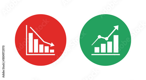 Visualizing Business Success and Failure: A Dynamic Comparison of Growth and Decline, Perfect for Financial Reports and Presentations, Originally Scalable Vector