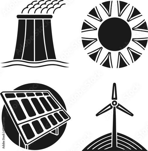 Renewable energy sources icons 