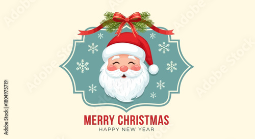 “Cute Santa Claus Christmas Illustration – Festive Holiday Art Design”