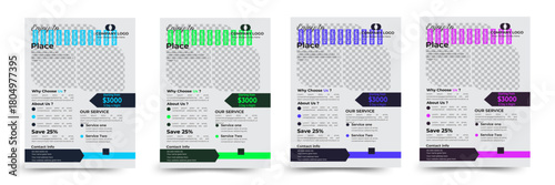 Simple Creative Corporate business  Travel flyer design template , Brochure design, Travel banner Disgn, 4 Variant color, natural Shape Layout.