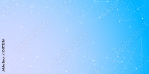 Vector digital technology gradient background. Concept with technology white line. Abstract futuristic background with triangle line and dots vector Illustration. Network and Connection concept	