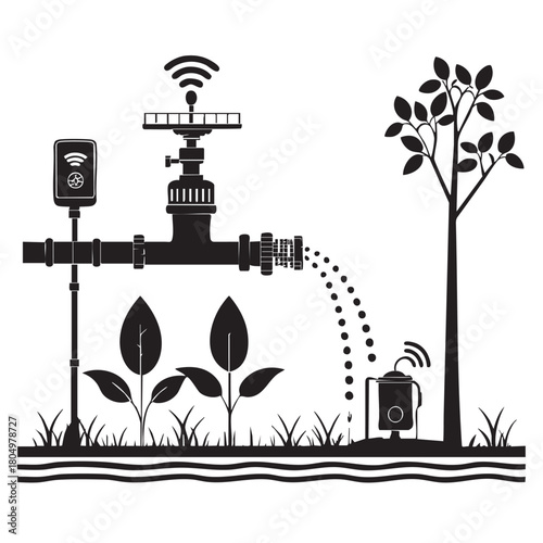 Smart sprinkler irrigation system icon