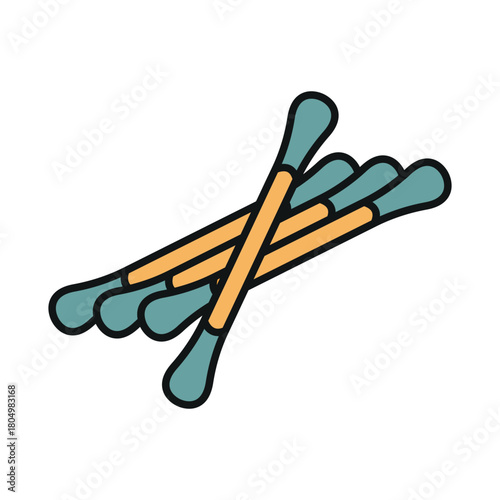 Cotton swabs icon vector design template