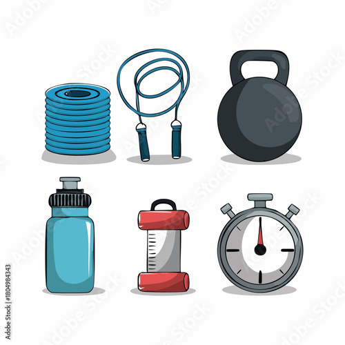 Fitness Essentials Kettlebell, Jump Rope, Water Bottle & More for a Healthy Lifestyle