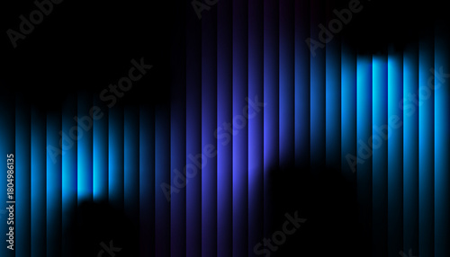 Abstract vertical blue and purple light streaks on a dark background