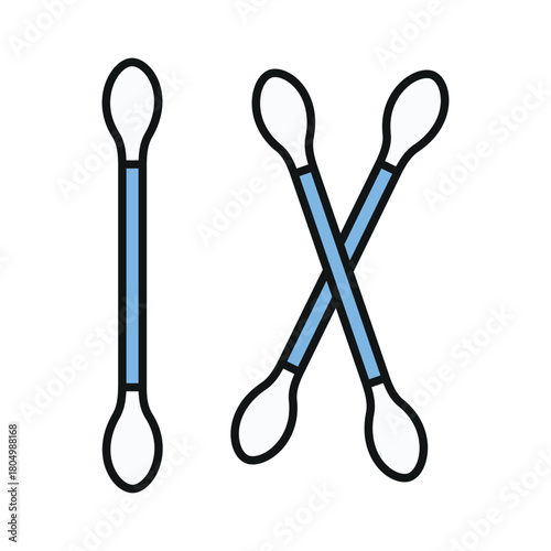 Cotton swabs icon vector design template