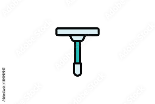 Vibrant Colorful Squeegee Icon for Cleaning Windows or Surfaces Modern Flat Design Vector Illustration