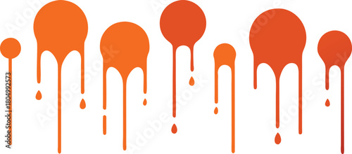 Abstract orange ink splatters and drips vector illustration scalable eps graphic design element