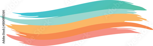 Vivid abstract color brush stroke swirl vector illustration scalable eps design element