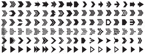 Collection of black and white arrow patterns and designs