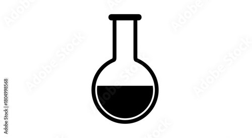 Florence Flask Icon: Chemistry, Laboratory, and Experiment Glassware Vector