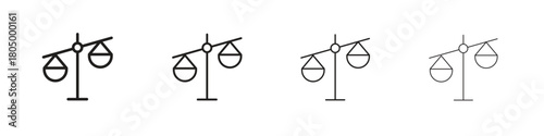 Balance scale icon. Simple outline style pack on white background. Suitable for Graphic designs