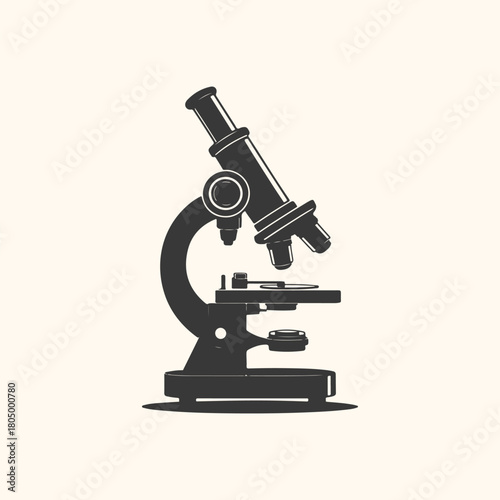 Isolated scientific instrument: a laboratory optical microscope for biology and medical research on a white background