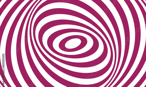 Abstract swirling vortex of pink and white stripes creating a mesmerizing optical illusion effect