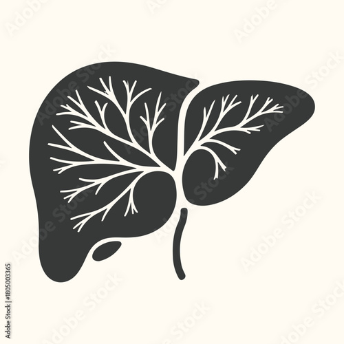 Black vector tree silhouette illustration with spring leaves and nature symbol design element