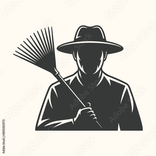 Cartoon illustration of a cowboy child with a hat and a gun