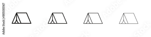 Camping icon. Simple outline style pack on white background. Suitable for Graphic designs