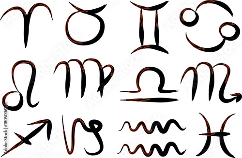 black pattern horoscope creative signs