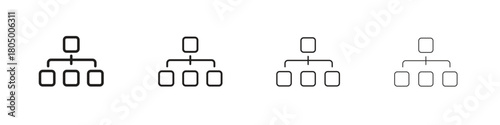 Chart tree icon. Simple outline style pack on white background. Suitable for Graphic designs
