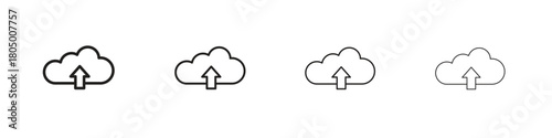 Cloud upload icon. Simple outline style pack on white background. Suitable for Graphic designs