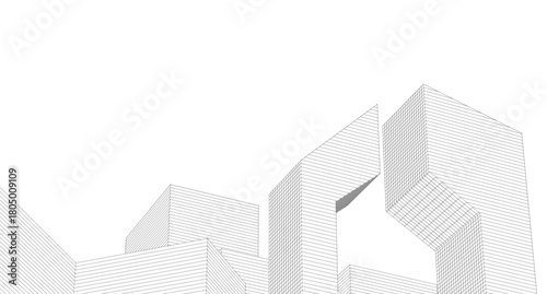 ​​abstract architecture 3d illustration background	

