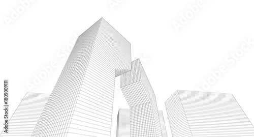​​abstract architecture 3d illustration background	
