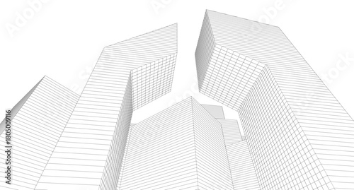 ​​abstract architecture 3d illustration background	
