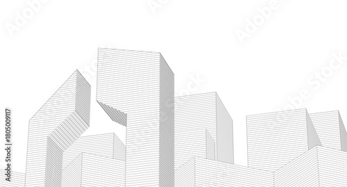 ​​abstract architecture 3d illustration background	
