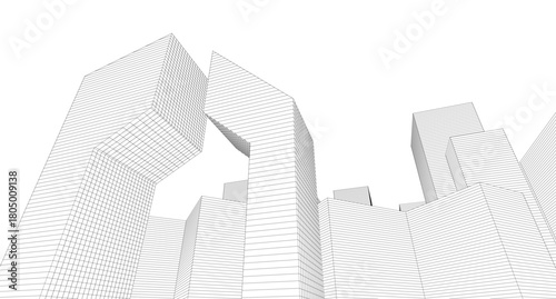 ​​abstract architecture 3d illustration background	

