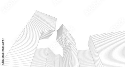 ​​abstract architecture 3d illustration background	
